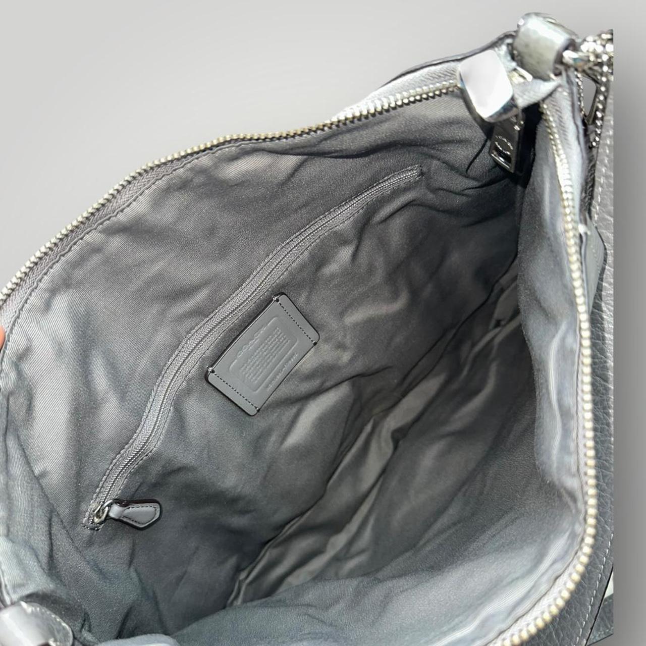 Grey Coach Leather Shoulder Bag