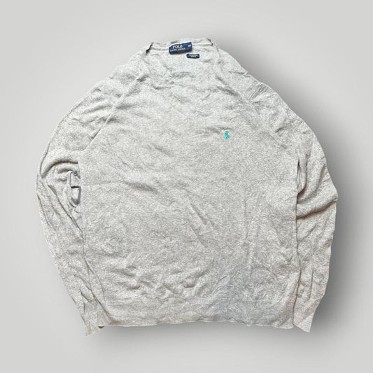 Ralph Lauren Men's Grey and Blue Jumper