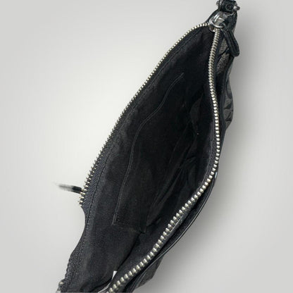 Coach Black and Silver Logo Shoulder Bag