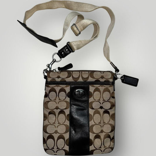 Brown and Black Coach Crossbody Bag