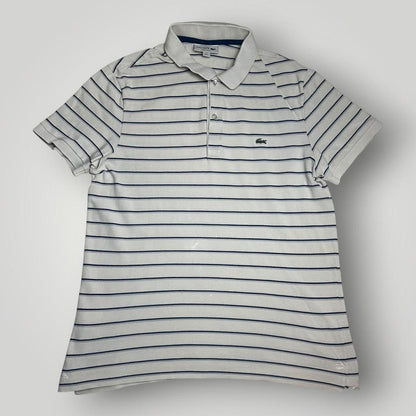Lacoste White and Blue striped Polo-shirt