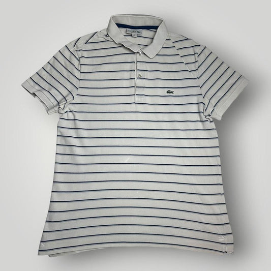Lacoste White and Blue striped Polo-shirt