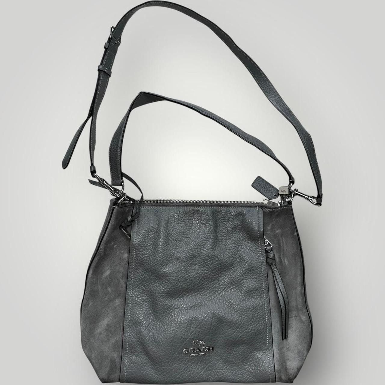 Grey Coach Leather Shoulder Bag