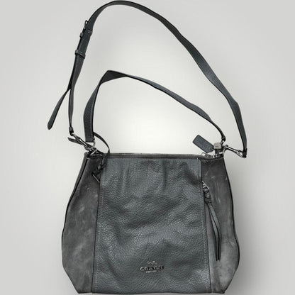 Grey Coach Leather Shoulder Bag