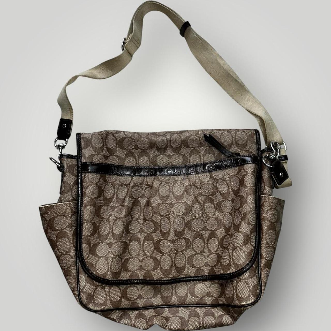 Brown and Tan Coach Messenger Bag