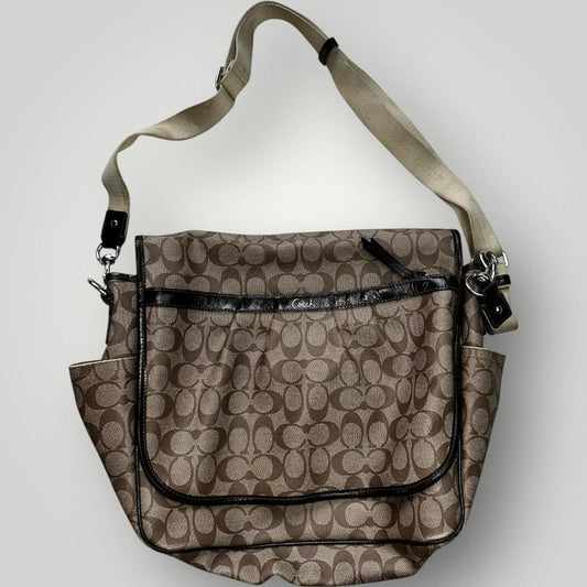 Brown and Tan Coach Messenger Bag
