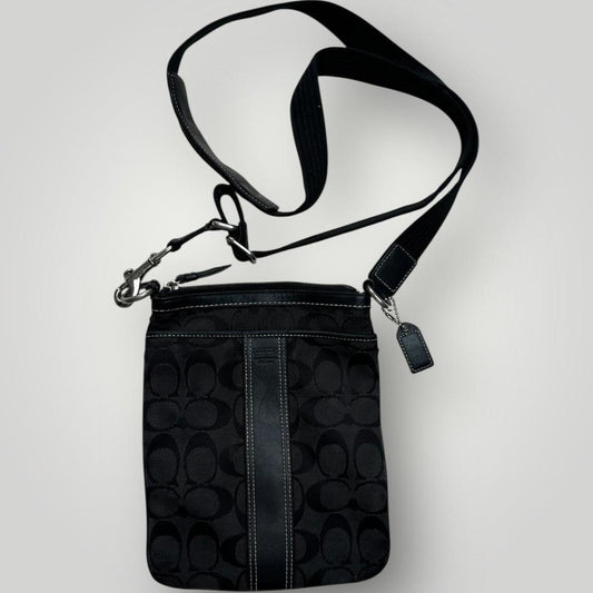 Coach Black Crossbody Bag with Silver Accents