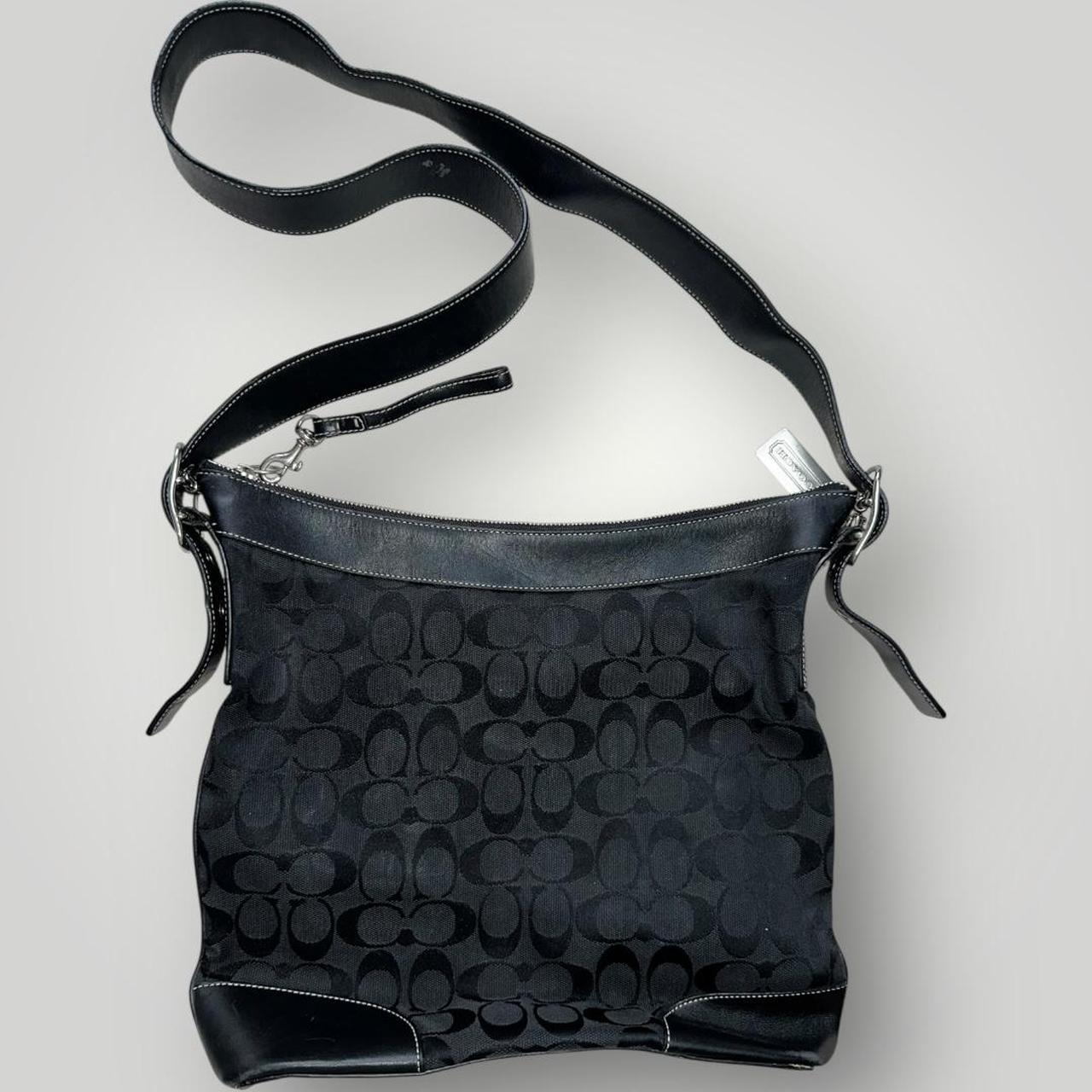 Black Coach Signature Canvas Shoulder Bag