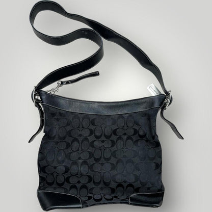Black Coach Signature Canvas Shoulder Bag