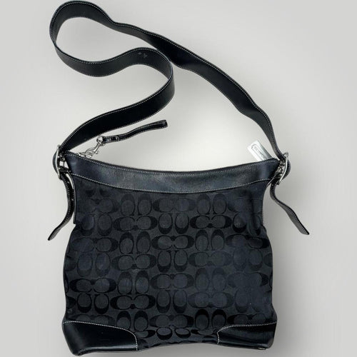 Black Coach Signature Canvas Shoulder Bag