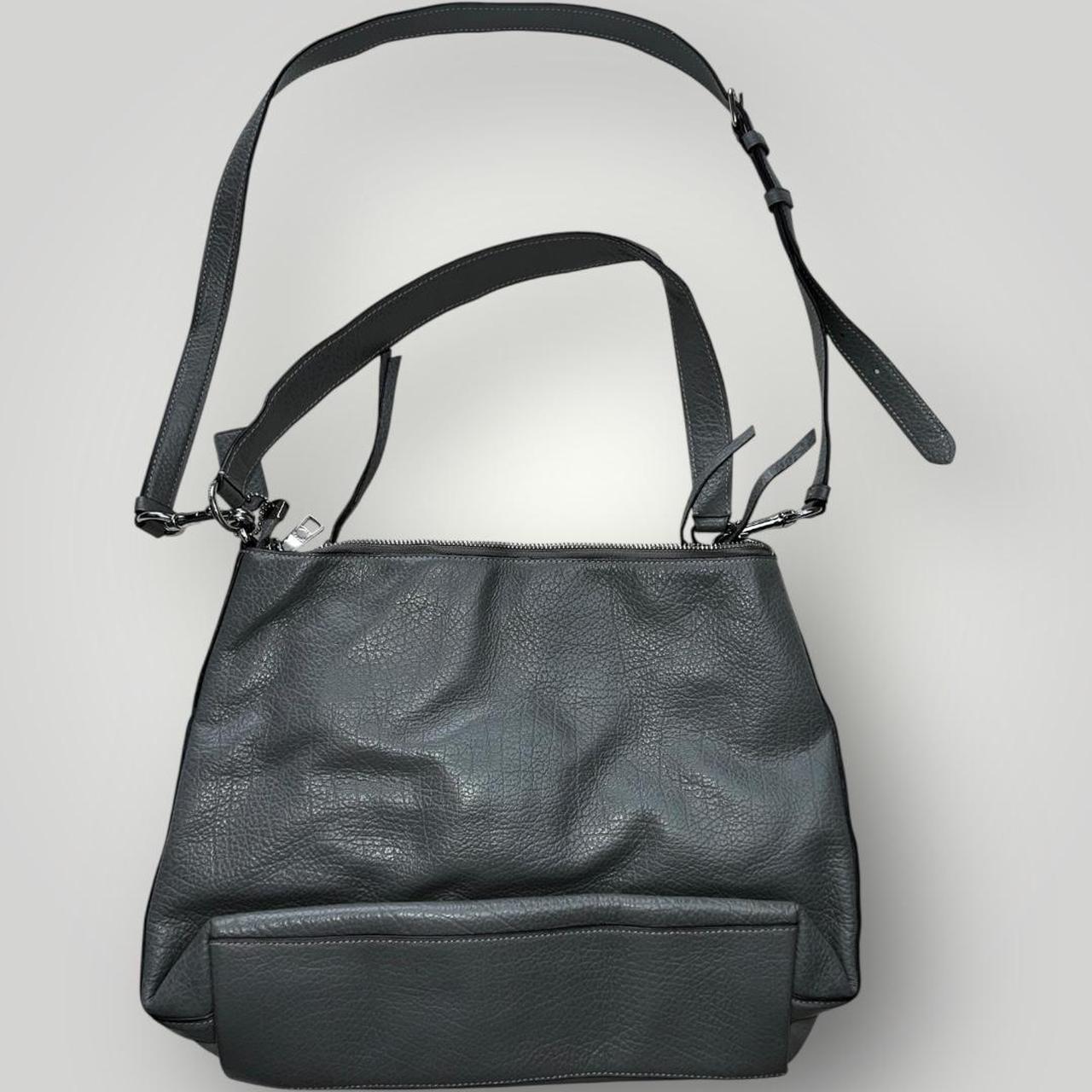 Grey Coach Leather Shoulder Bag