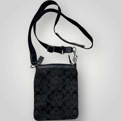 Coach Black Crossbody Bag with Silver Accents