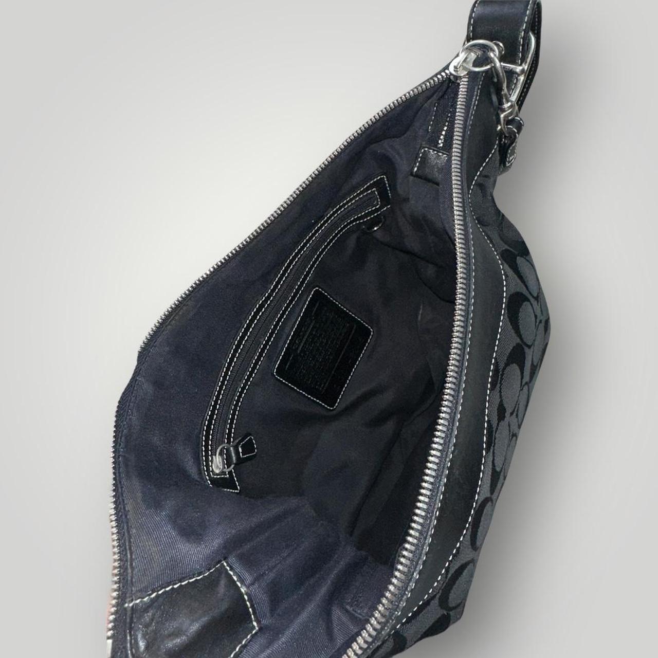 Black Coach Signature Canvas Shoulder Bag