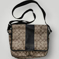 Coach Monogram Messenger Bag in Brown and Black