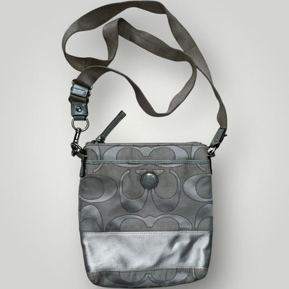 Grey/Silver Coach Crossbody Bag