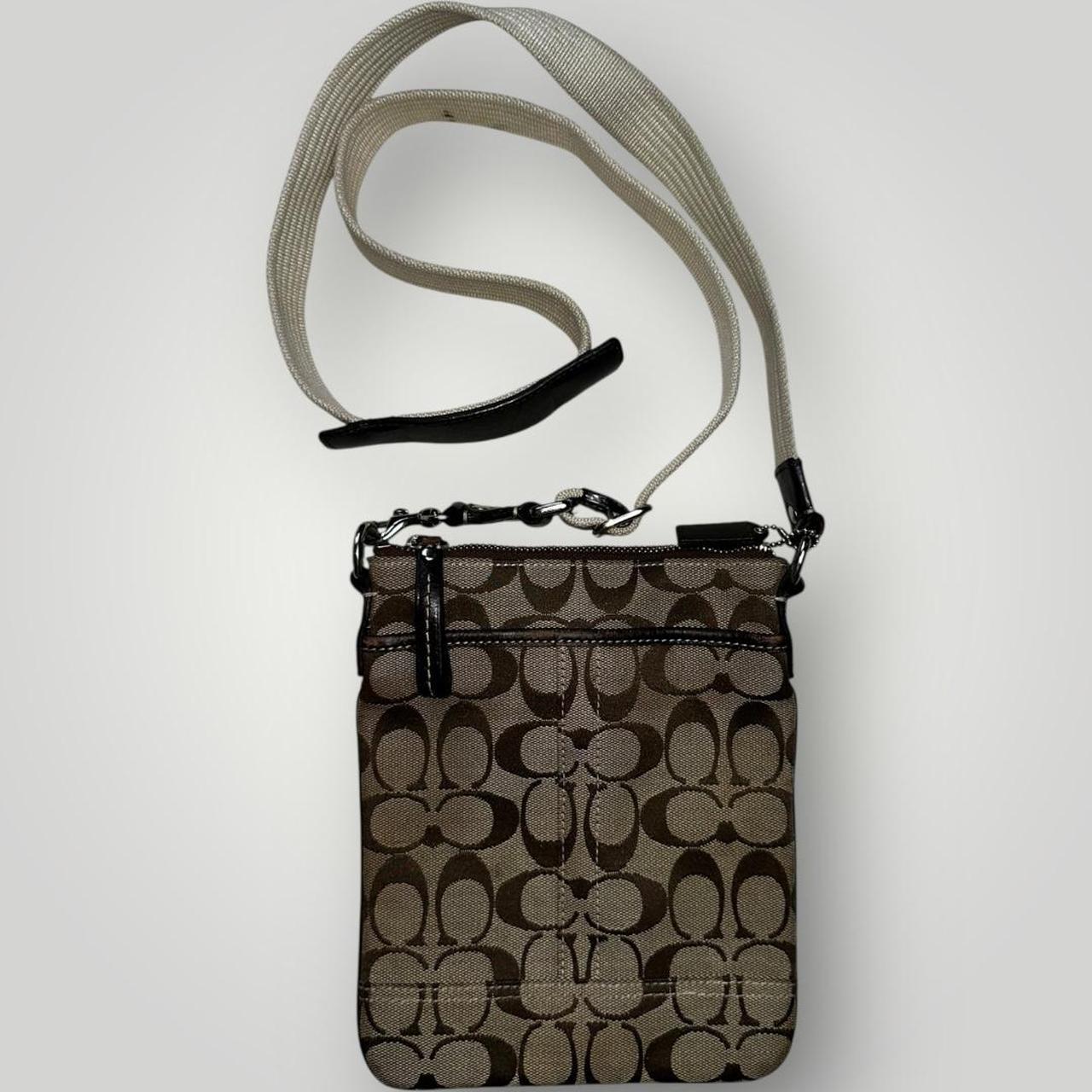 Brown and Cream Coach Crossbody Bag