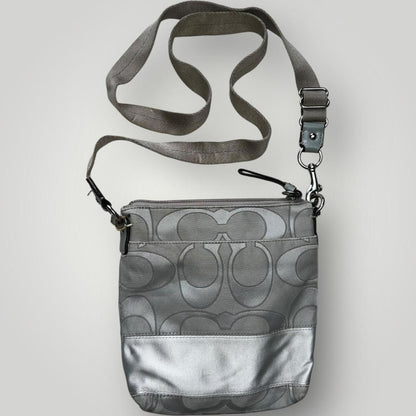 Grey/Silver Coach Crossbody Bag