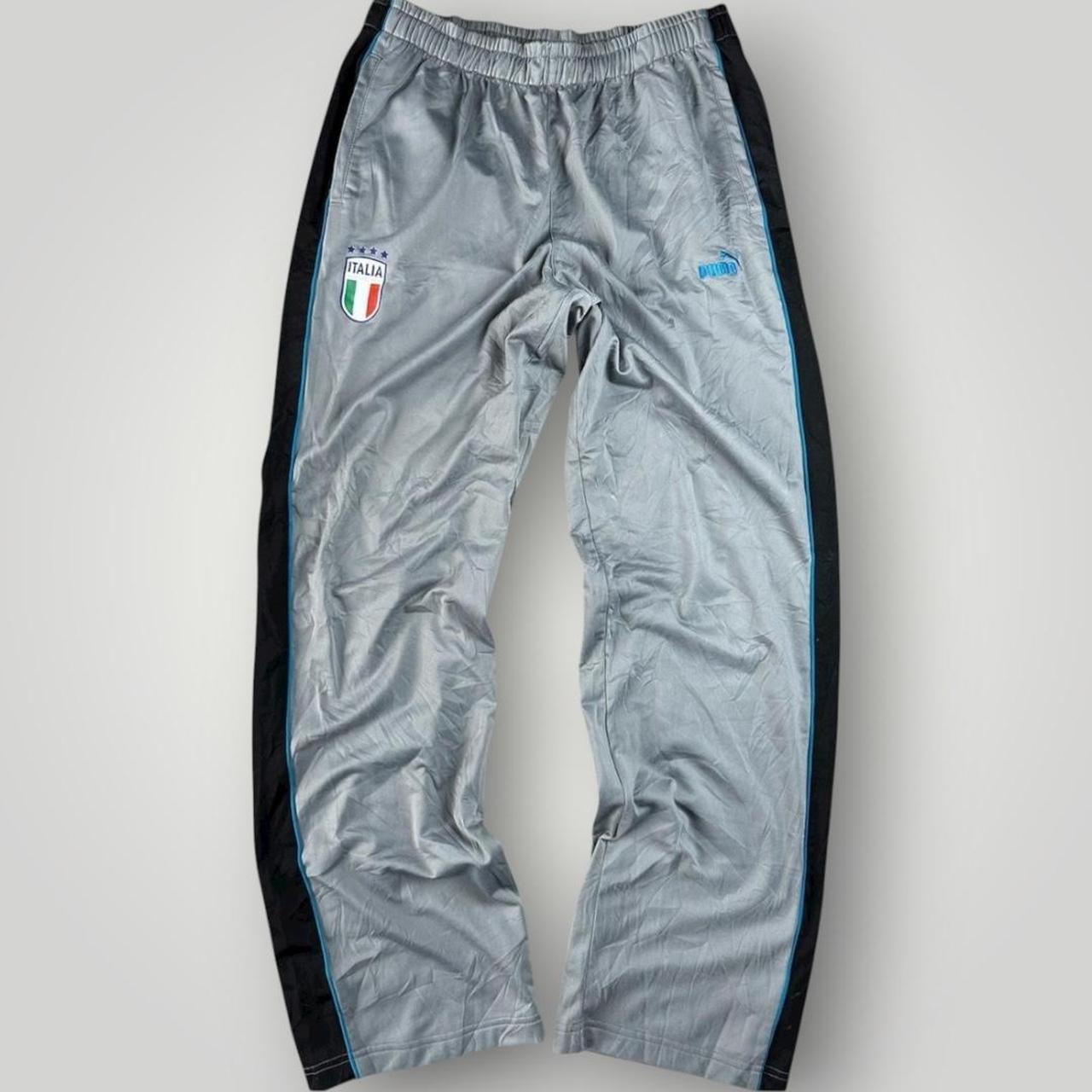 Silver and black Nike Puma Italia Trackpants