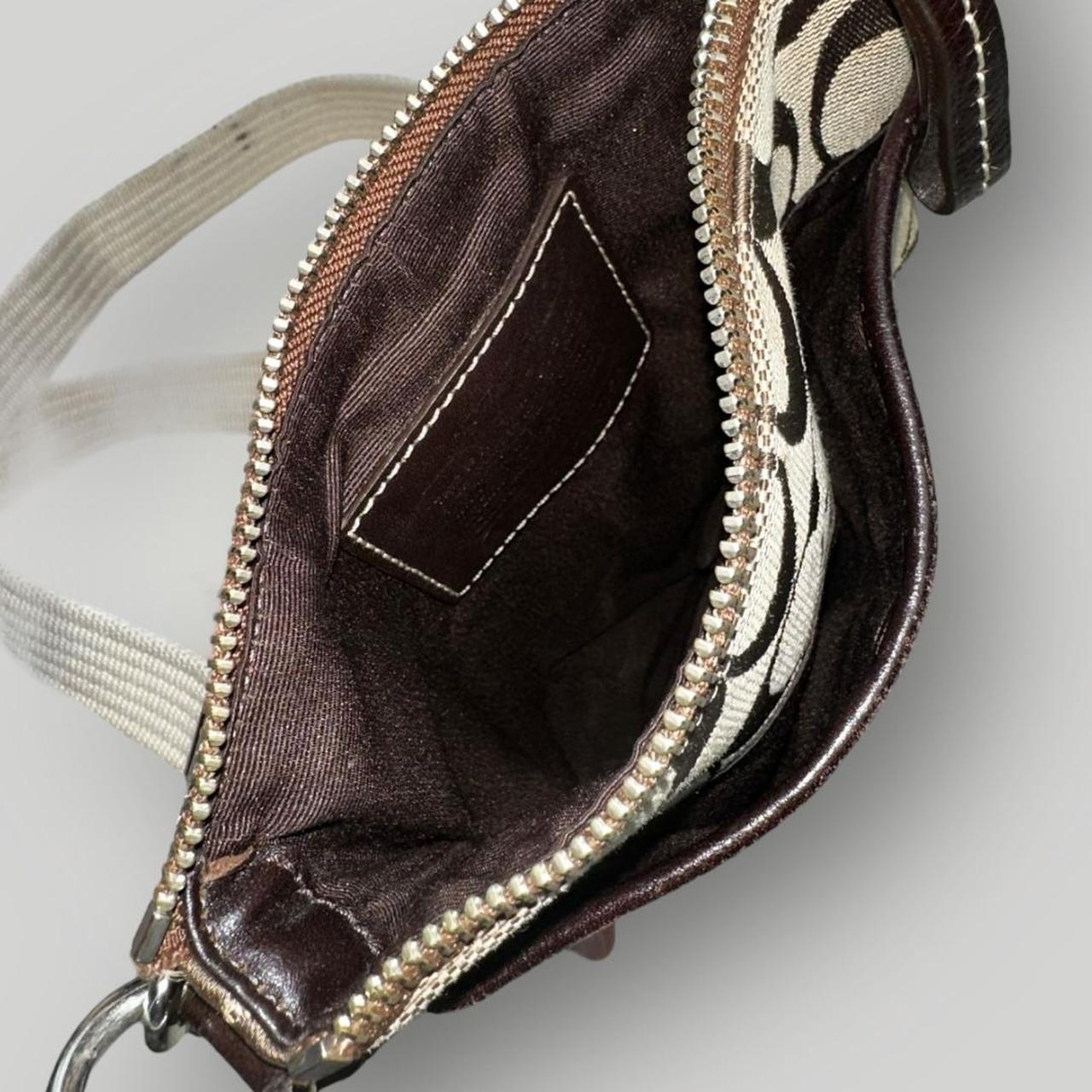 Brown and Cream Coach Crossbody Bag