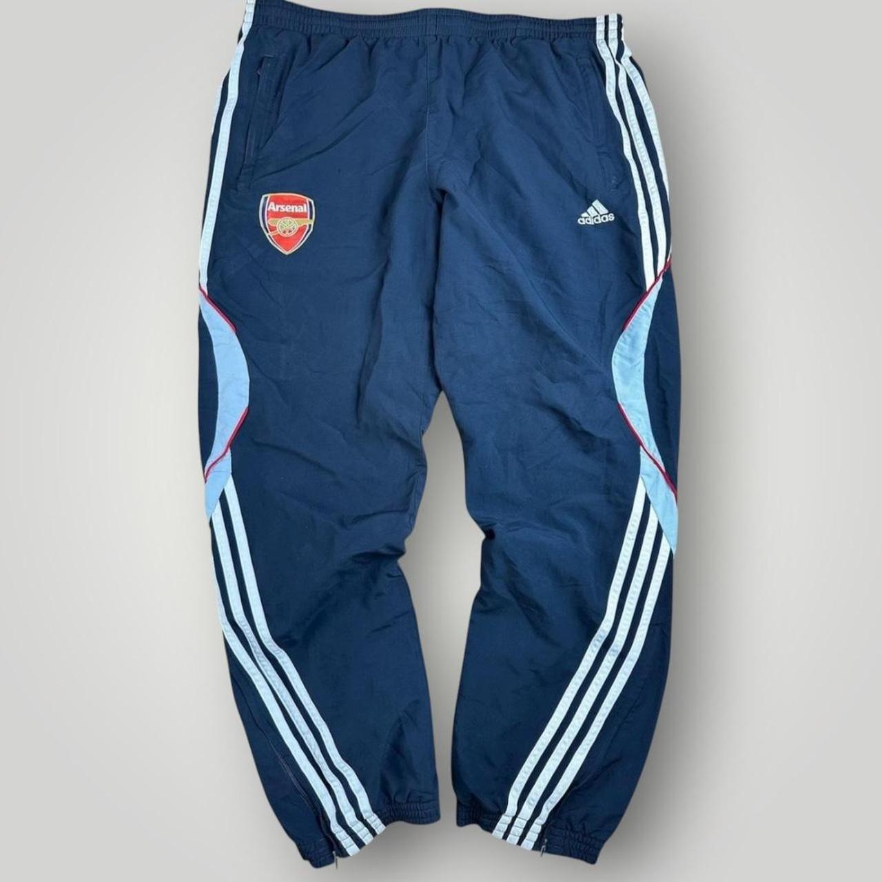 Navy and White Arsenal Adidas Trackpants