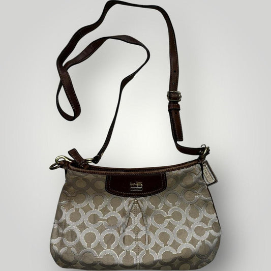 Tan and Brown Coach Shoulder Bag