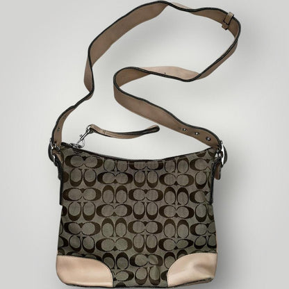 Brown and Tan Coach Shoulder Bag