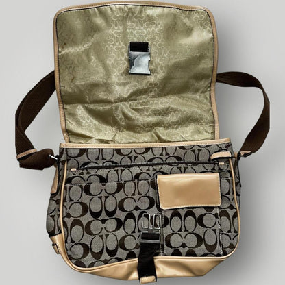 Coach Messenger Bag in Black and Tan