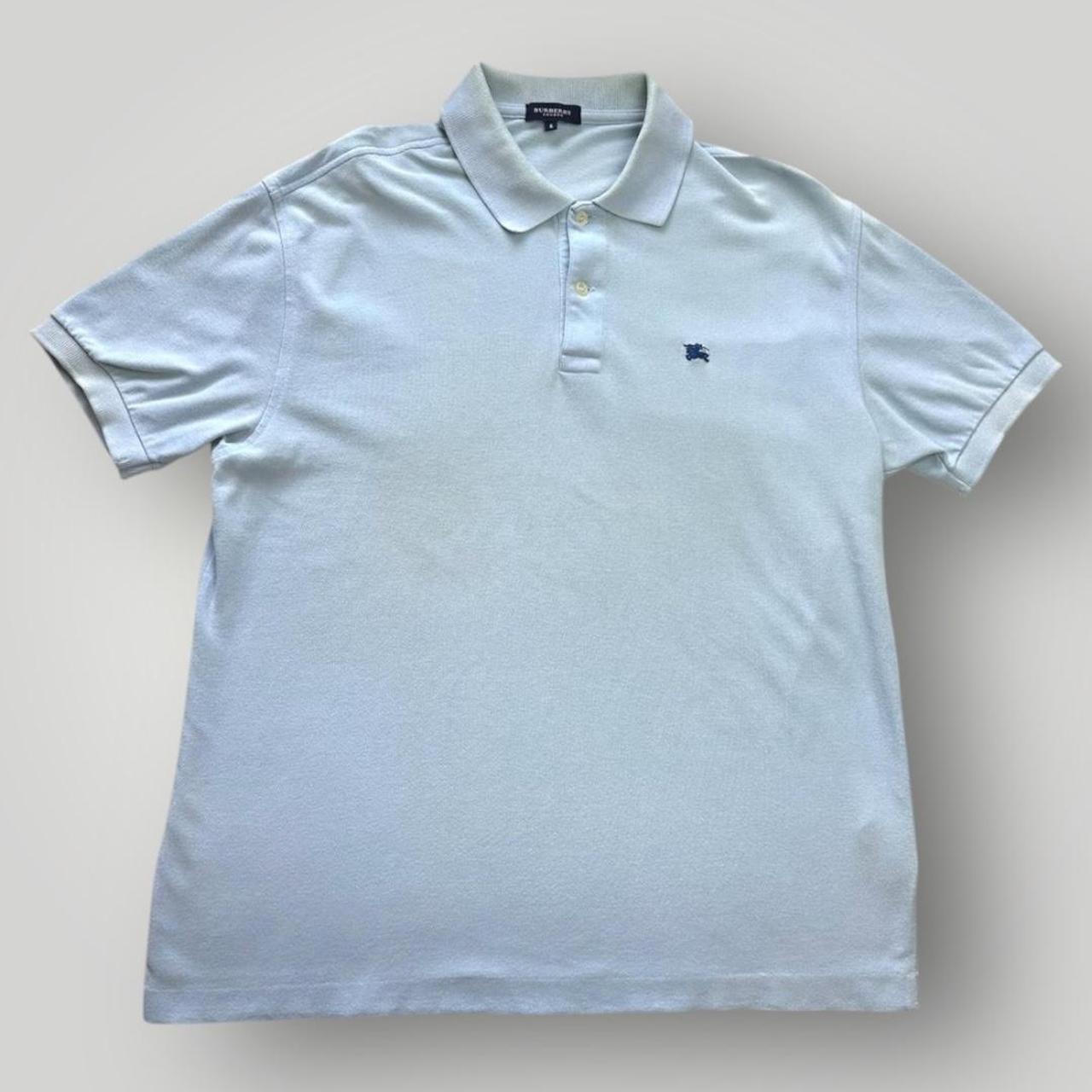 Burberry Men's Blue and White Polo-shirts