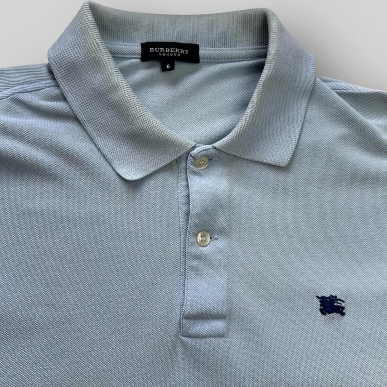 Burberry Men's Blue and White Polo-shirts